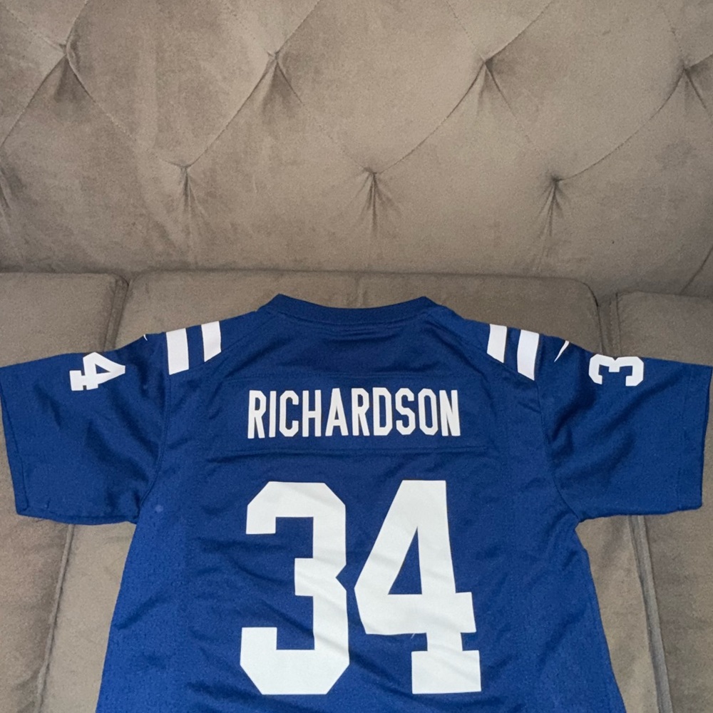 Blue NLF kids Football Jersey with Number 34